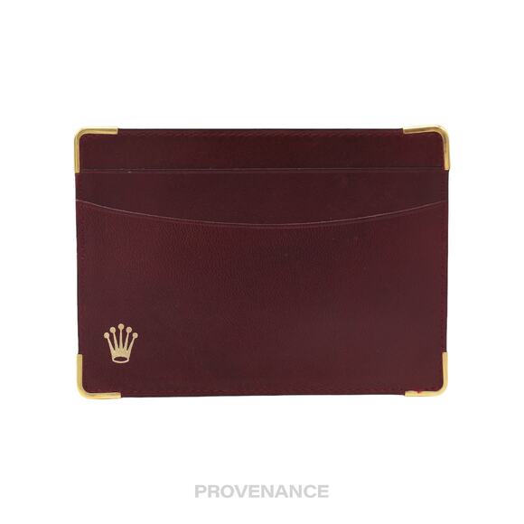 🔴 Rolex Card Holder Wallet - Burgundy Calfskin Leather. - Picture 1 of 3